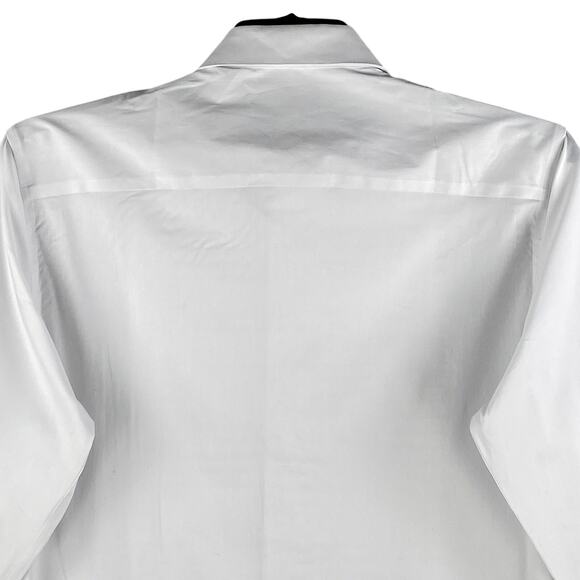 Alfani Dress Shirt Men's Medium 15-15.5 34/35 Pleated Panel Slim Fit White NEW - Picture 7 of 14